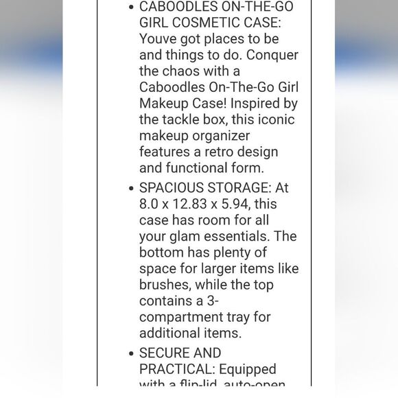 Caboodles On-The-Go Makeup Storage Box- Violet/Tangerine - Picture 9 of 13